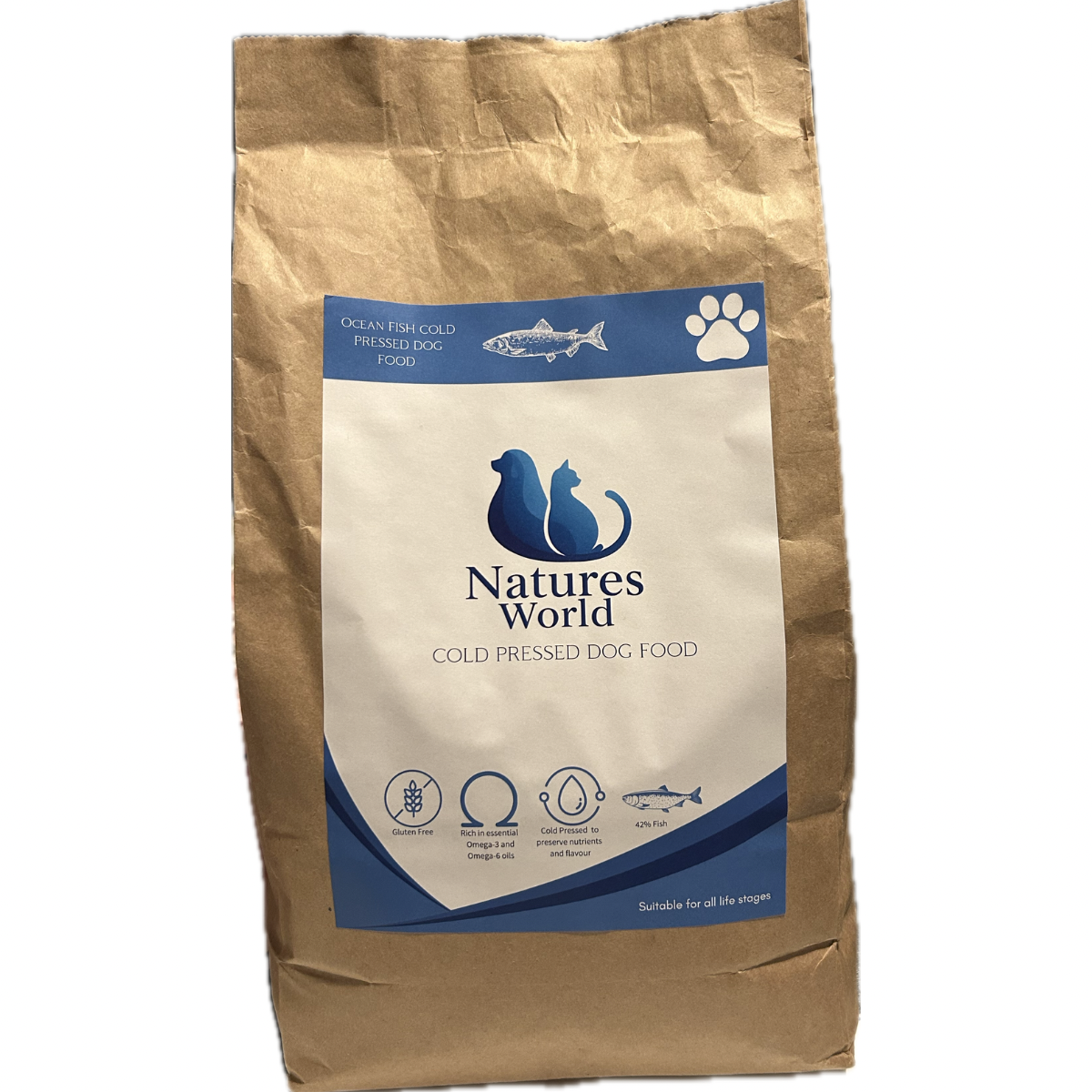 Natures World Ocean Fish Cold Pressed Dog Food Bag